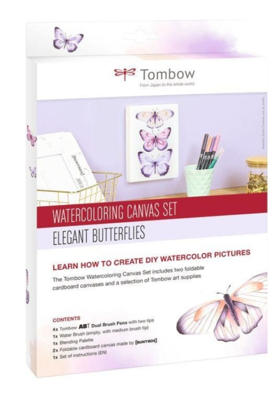 Tombow Sada Watercoloring Canvas Set Elegant Butterflies KALIA paper, s.r.o.
