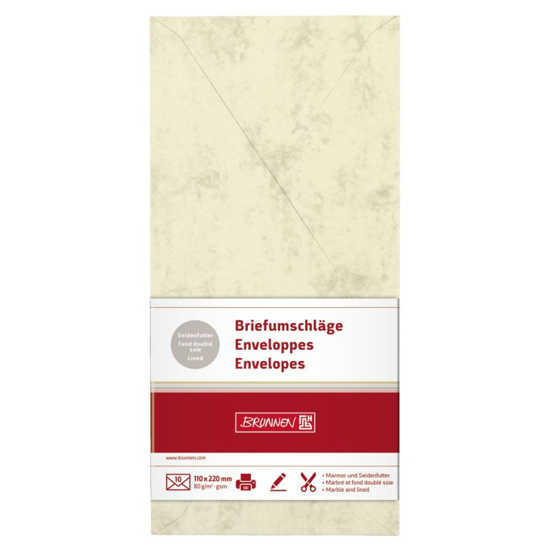 DL obálky 10ks (80g/m2) mramor béžové vhodné do tiskárny