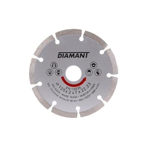 Kotouč řezný diamantový Diamant 125×22,23×1,7×7 mm