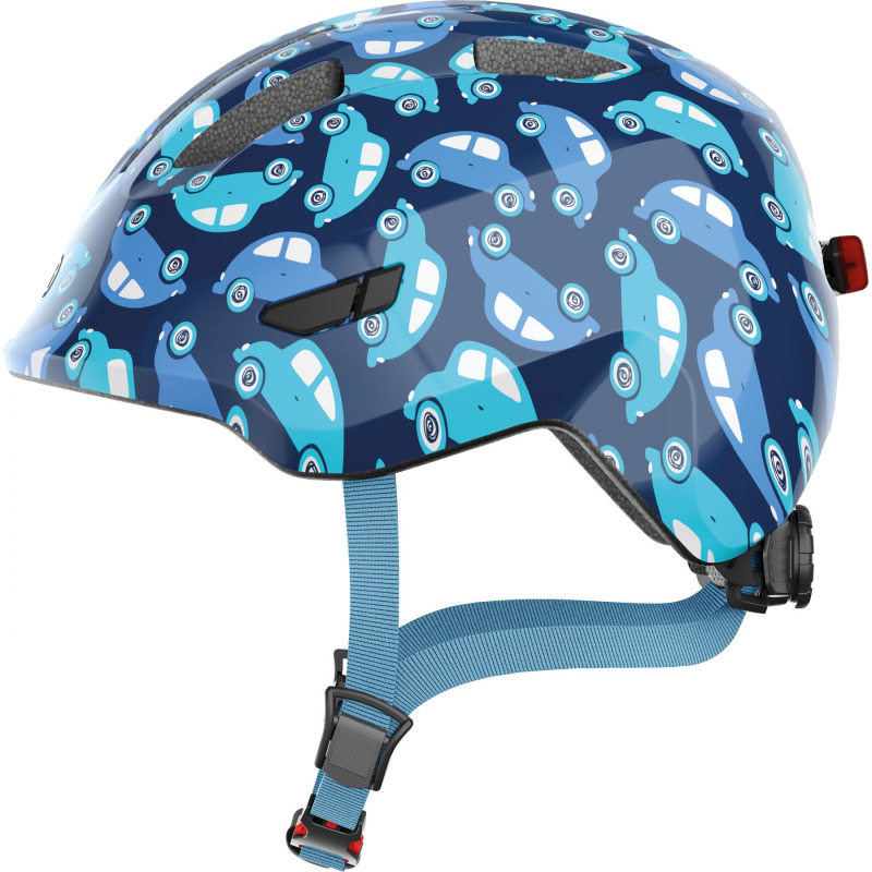 Abus Smiley 3.0 LED, cyklistická helma, junior, blue car