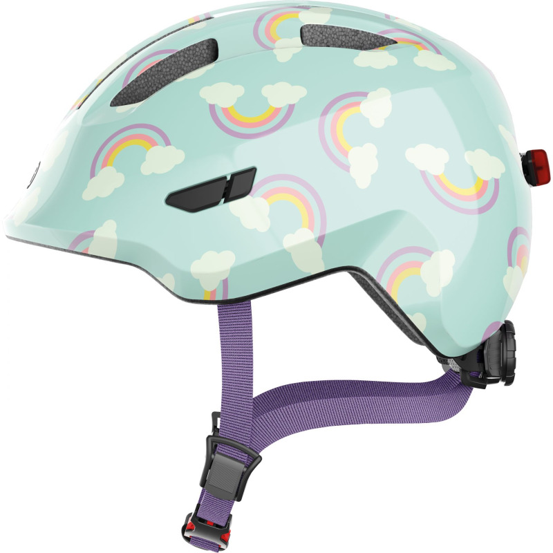 Abus Smiley 3.0 LED, cyklistická helma, junior, blue rainbow