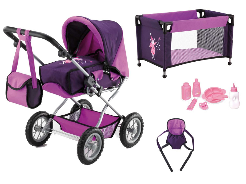 Bayer Design Kočárek pro panenky Grande Kombi s cestovní postýlkou (víla)