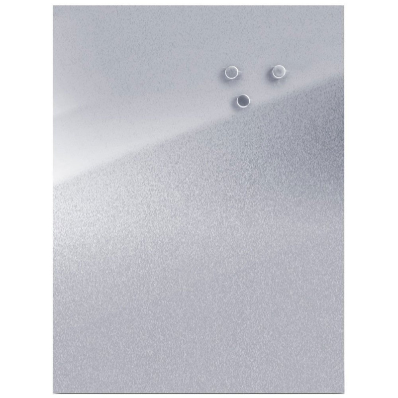 Magnetická deska pro poznámky INOX + 3 magnety, 60x80 cm, ZELLER 11119 stříbrný