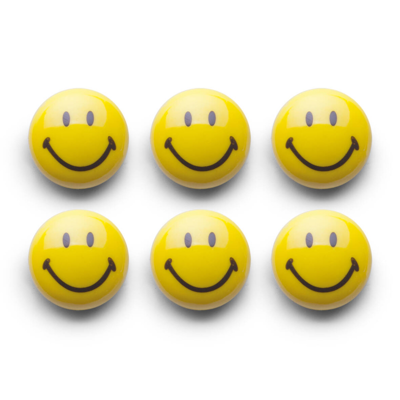 Zeller Magnety Smiley, 6 ks, Ø 3 cm žlutá