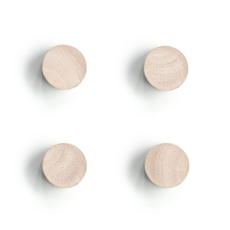 Zeller Dřevěné magnety, 4 ks, O 2,2 cm béžová