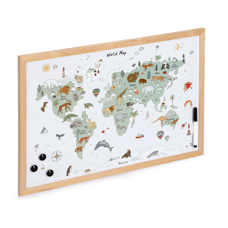 Zeller Magentická tabule, mapa světa, 60 x 40 cm vícebarevná