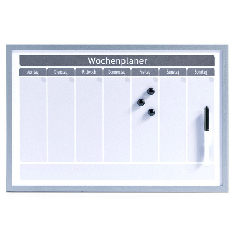 Magnetická poznámková tabule WOCHENPLANER + 3 magnety, 60x40 cm, ZELLER 11515 bílá