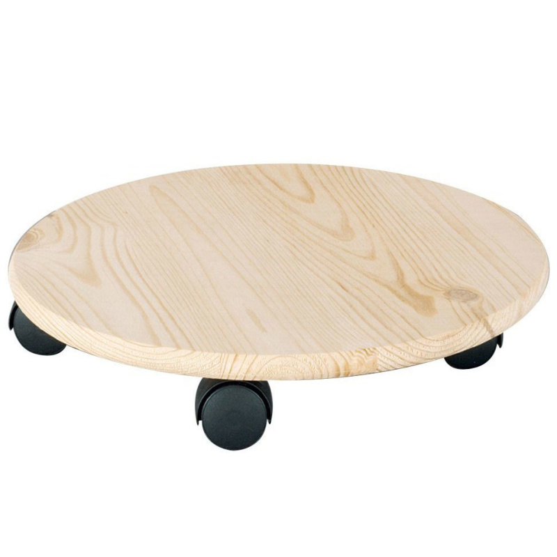 Kulatý stojan pod květináč ze dřeva, 35 cm, ZELLER 13555 béžová