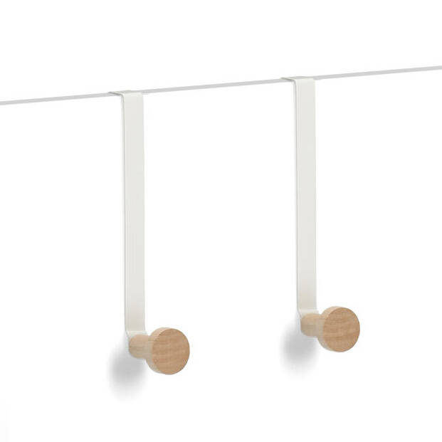 Zeller Kovové věšáky na dveře, 2 ks, bílé bílá