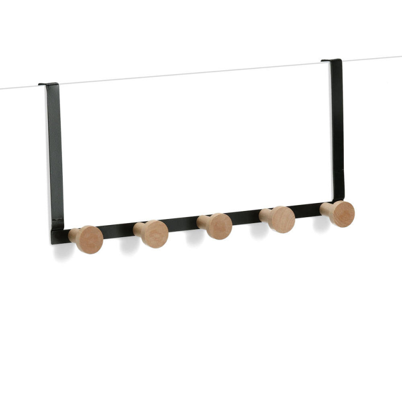 Zeller Kovové věšáky na dveře, 25 háčků, černé černá