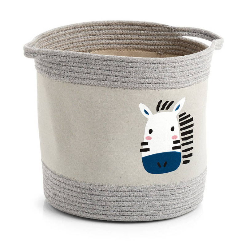 Zeller Dětský textilní úložný koš, Ø 30 cm šedá