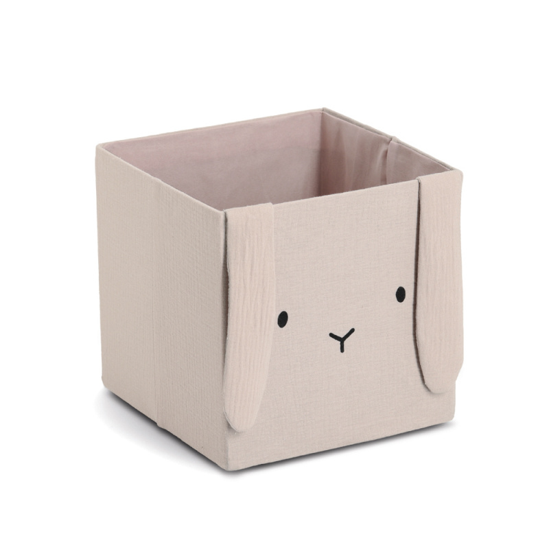 Zeller Mušelínový box na hračky COZY KIDS s oušky, 28 × 28 × 28 cm, béžový béžová
