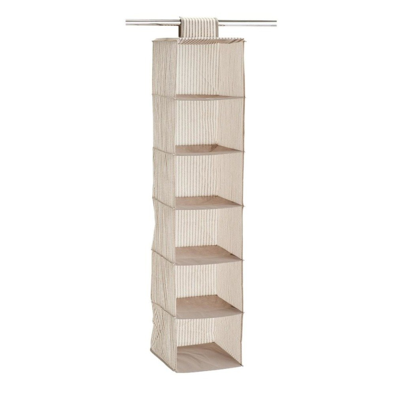 Závěsný organizér s 6 přihrádkami, skládací - 129 x 30 x 30 cm, ZELLER 14650 béžová