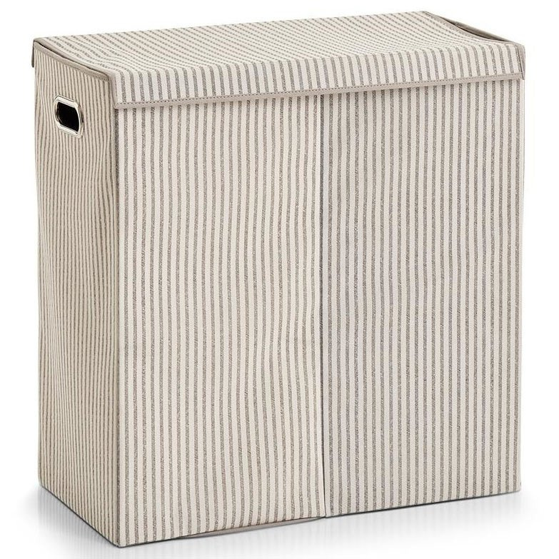 Dvoukomorový koš na prádlo, skládací kontejner na prádlo - 120 l, 63 x 61,5 x 31 cm, ZELLER 14654 béžová