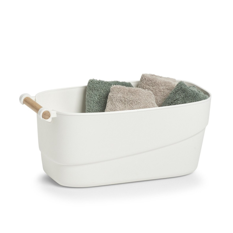 Koupelnový organizér, bílý organizér na koupelnové doplňky, 33 x 18,5 x 15 cm, ZELLER bílá