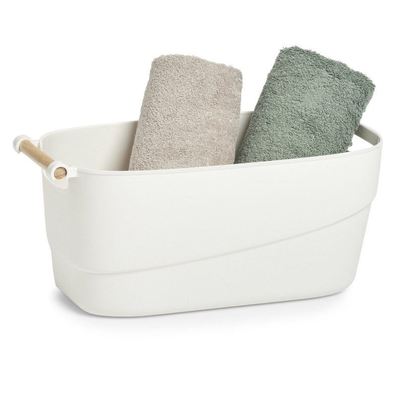Koupelnový organizér, bílý organizér na koupelnové doplňky, 40 x 21,5 x 18 cm , ZELLER bílá