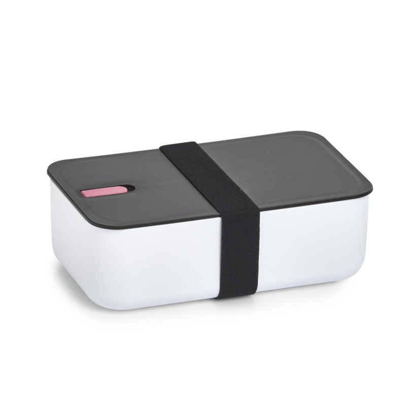 Lunchbox s přihrádkou, 19 x 12 x 6,5 cm, bílá + růžová vložka, ZELLER bílá