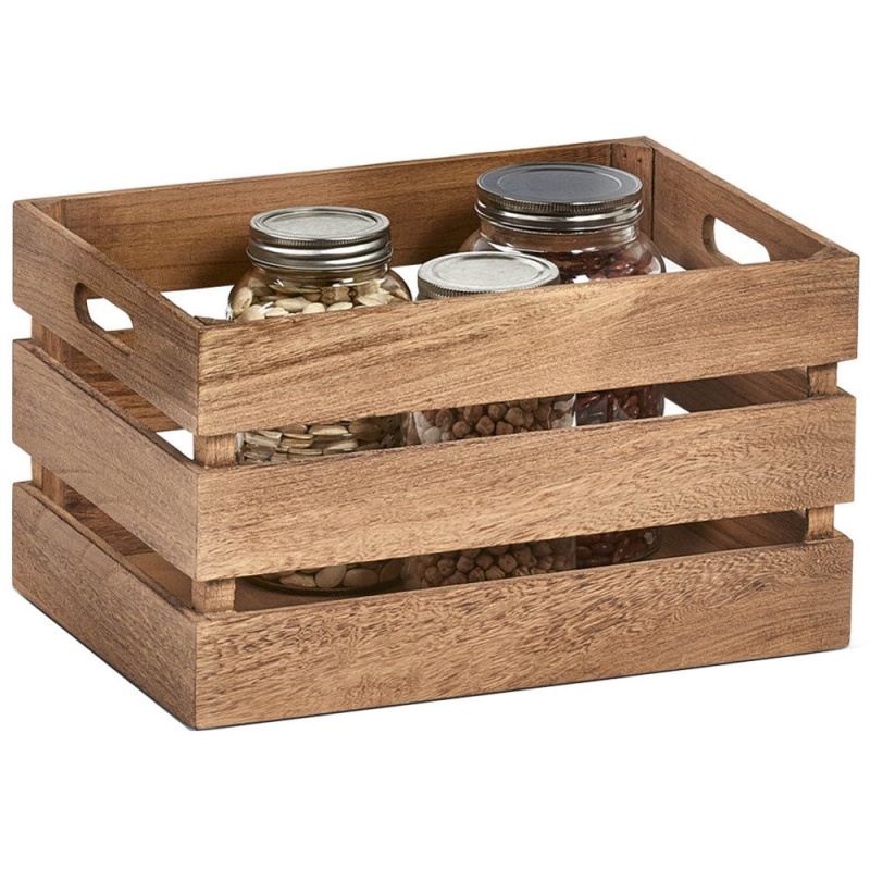 Vintage skladovací box, dřevěný, 35x25x20 cm, ZELLER 15166 hnědý