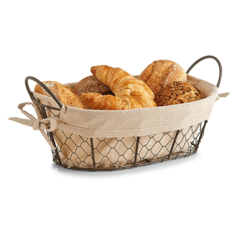 Košík na chléb nebo pečivo COUNTRY STYLE, 30x21x11 cm, ZELLER 18091 béžová