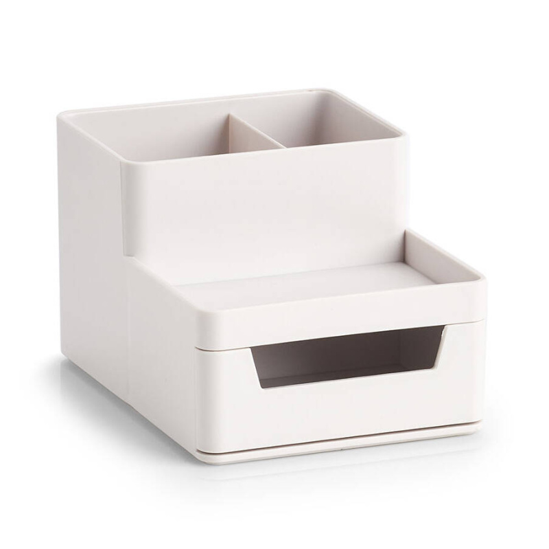 Zeller Plastový organizér na psací stůl, 11,2 x 15,5 x 9,5 cm bílá