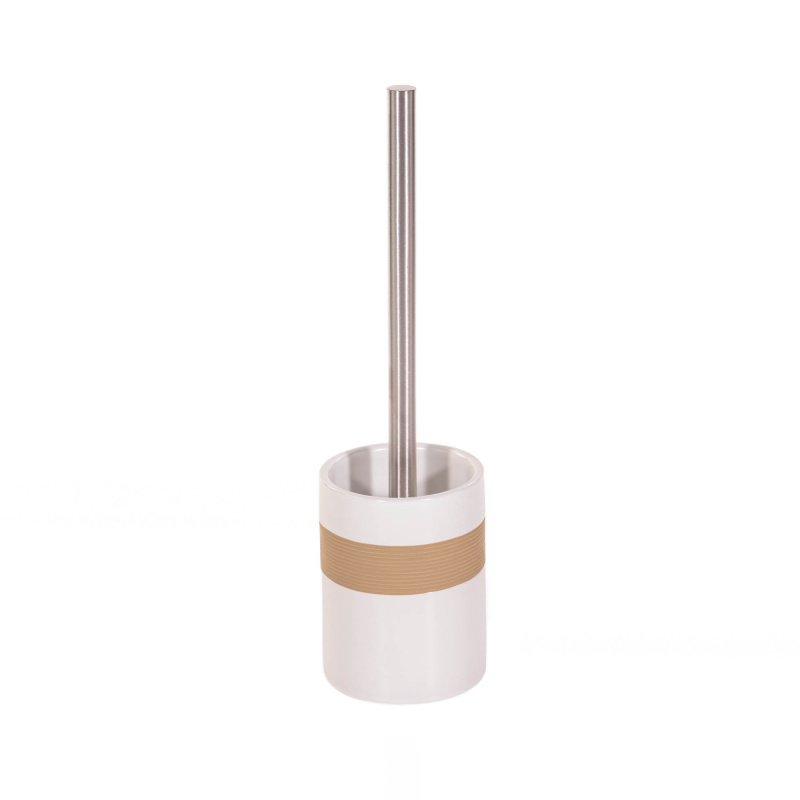 Nádoba s toaletním kartáčem BEIGE, 33 x 10 cm, ZELLER 18261 bílá