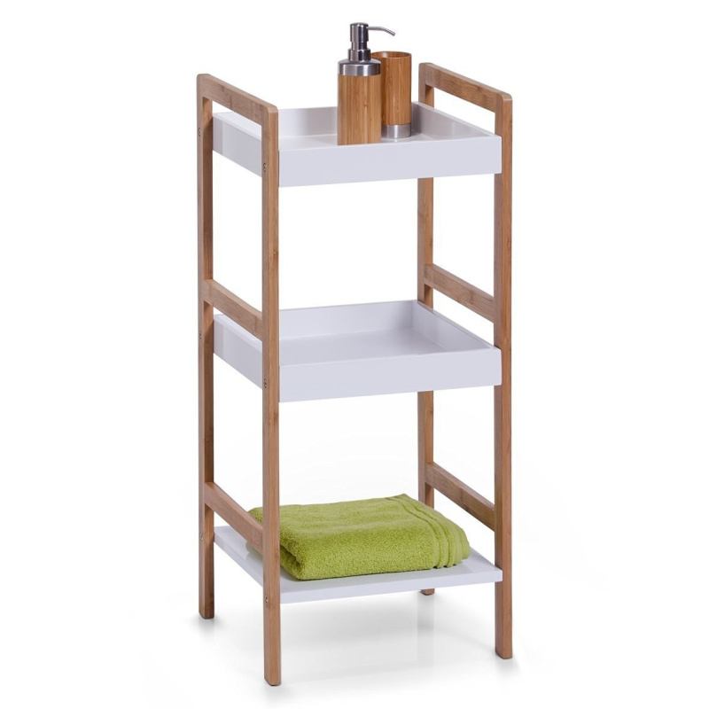 Koupelnový regál BAMBOO 3 úrovně, 80 x 33 x 36 cm, ZELLER 18630 bílá