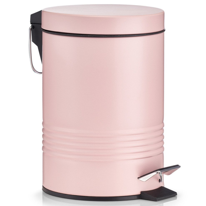 Odpadkový koš do koupelny, 3l, kovový, světle růžový, ZELLER růžová