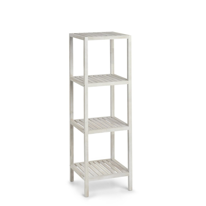 Koupelnové stojan 4 úrovně, dřevěný, ZELLER bílá 49315