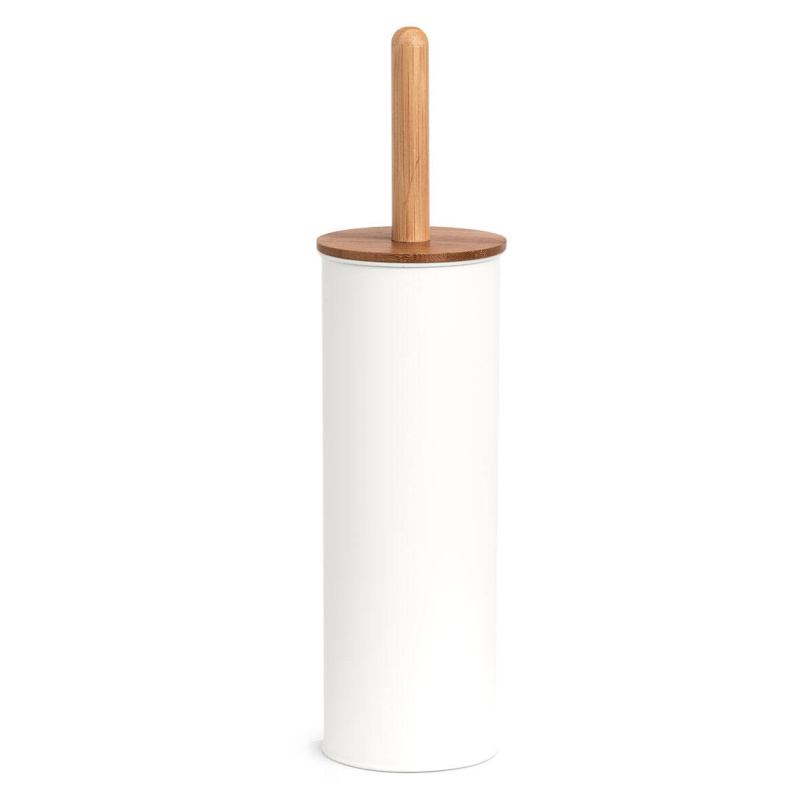 Zeller WC kartáč z kovu a bambusu, Ø 10 cm bílá