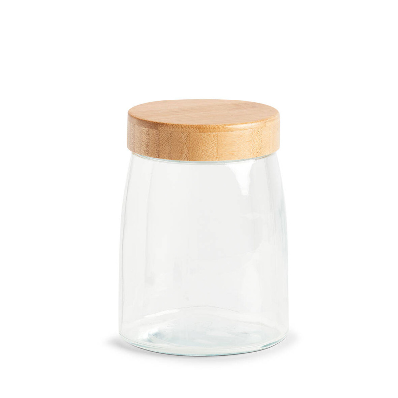 Zeller Skleněná vzduchotěsná dóza s bambusovým víkem, 1300 ml transparentní
