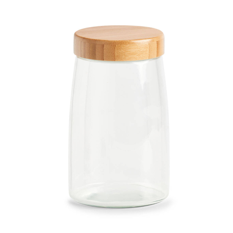 Zeller Skleněná vzduchotěsná dóza s bambusovým víkem, 1600 ml transparentní