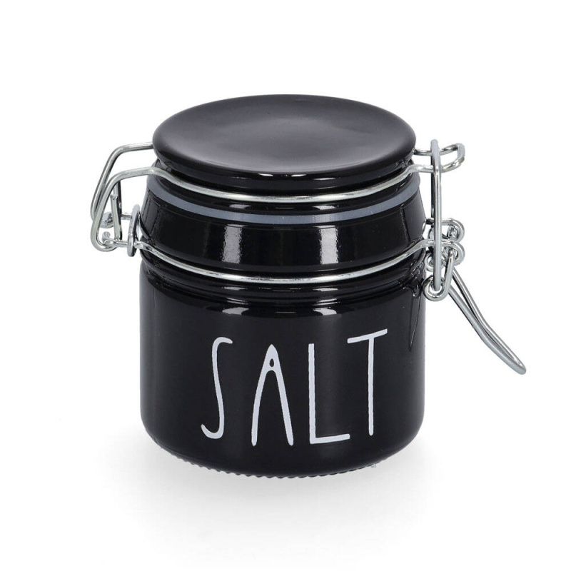 Zeller Dóza na sůl s klipem, 100 ml černá