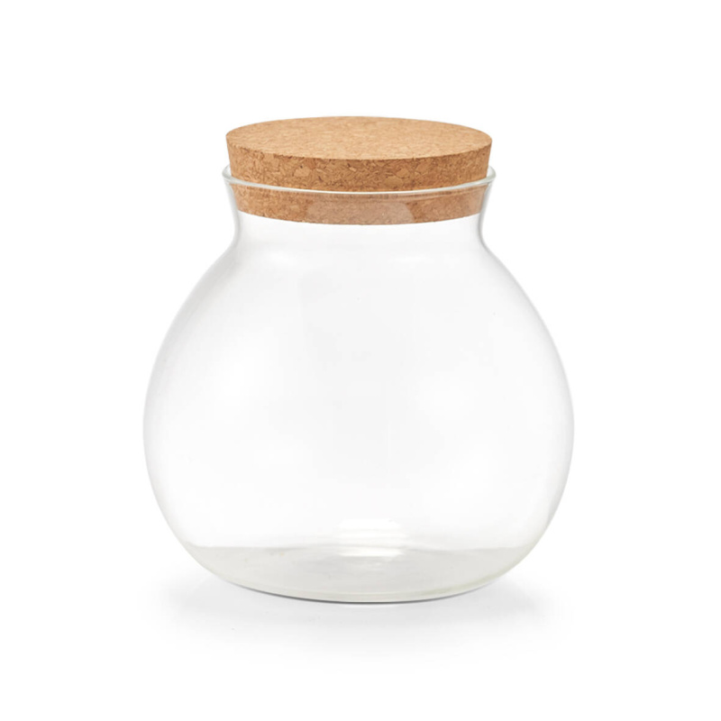 Zeller Objemná dóza s korkovým víkem, 1050 ml transparentní