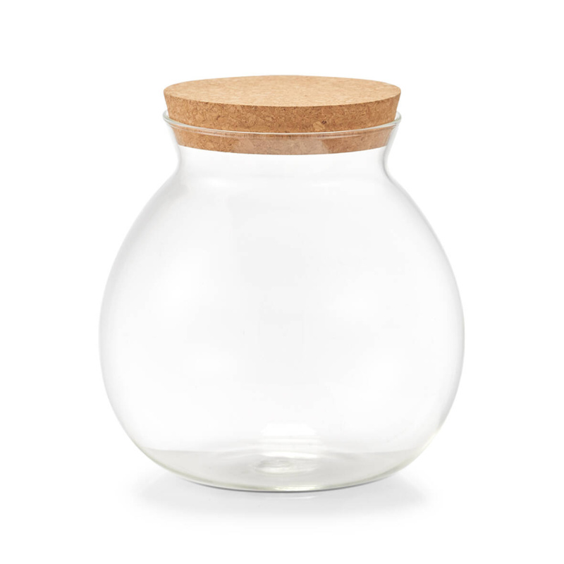Zeller Objemná dóza s korkovým víkem, 1700 ml transparentní