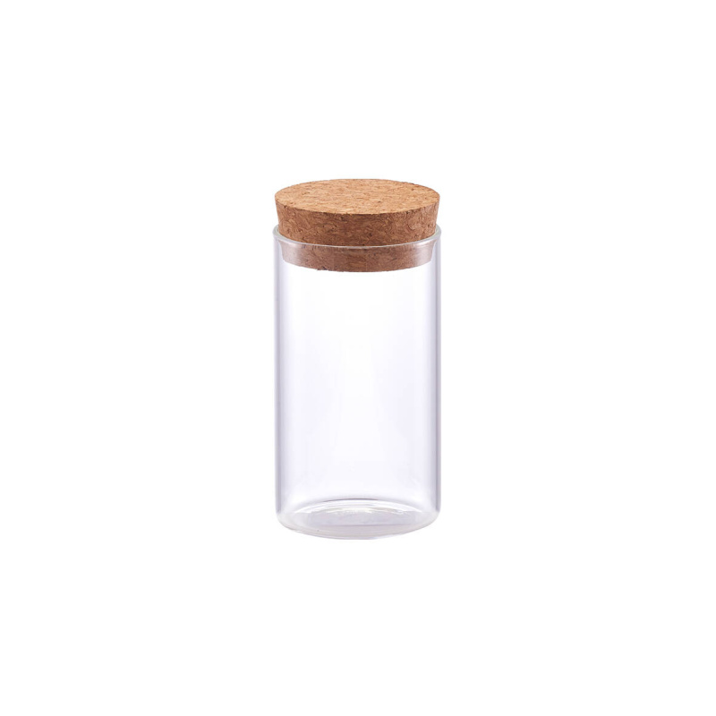 Zeller Útlá dóza s korkovým víkem, 155 ml transparentní