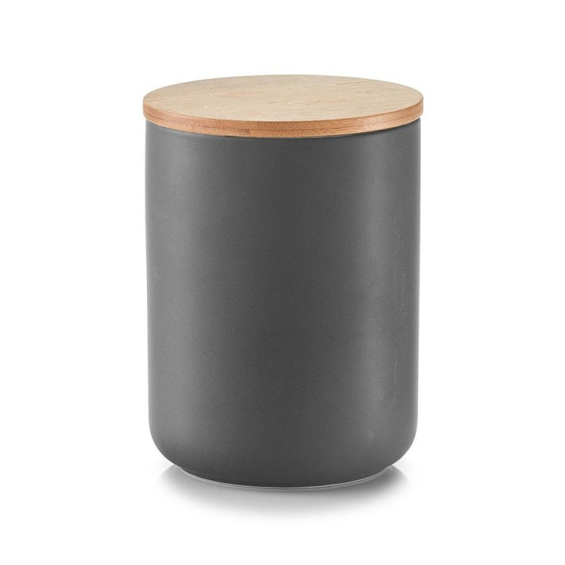 Keramická nádoba na potraviny ANTHRACITE s víkem 1150 ml, ZELLER 19827 antracitová