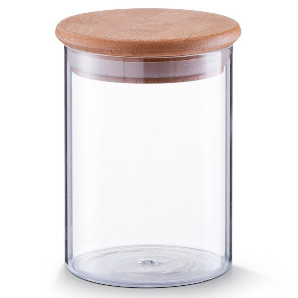 Skleněná nádoba s bambusovým víkem, 750 ml, ZELLER 19975 transparentní