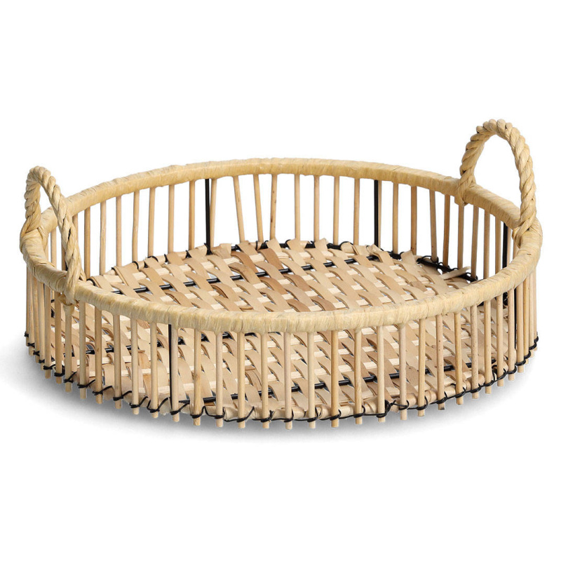 Dekorační tác RATTAN, Ø 32 cm, ZELLER béžová