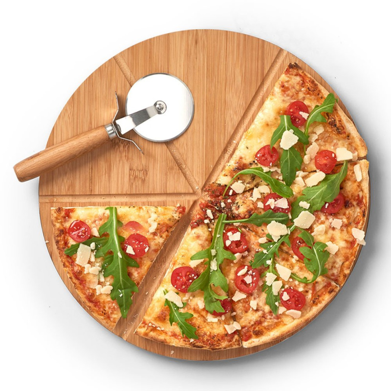 PRKÉNKO NA PIZZU S NOŽEM PR. 32cm Bamboo ZELLER hnědá