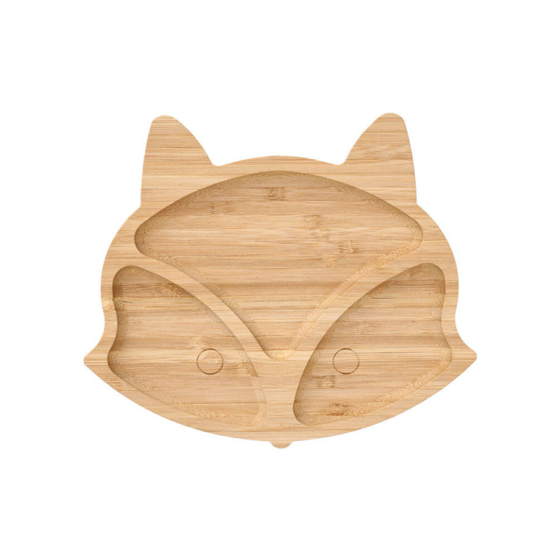 Zeller Bambusový talíř na občerstvení ve tvaru lišky FOX, 23 x 19 cm hnědá