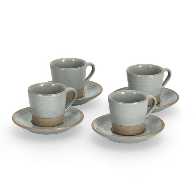 Zeller Sada šálků na espresso z kameniny, 60 ml šedá