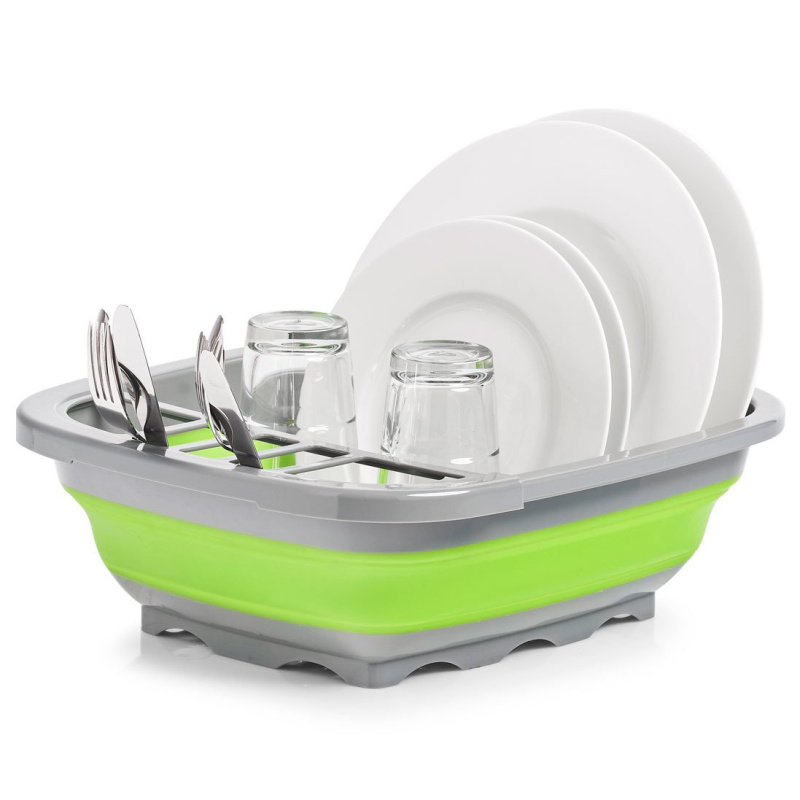 Skládací odkapaváč, zelený, 38 x 32 x 12 cm, ZELLER zelená