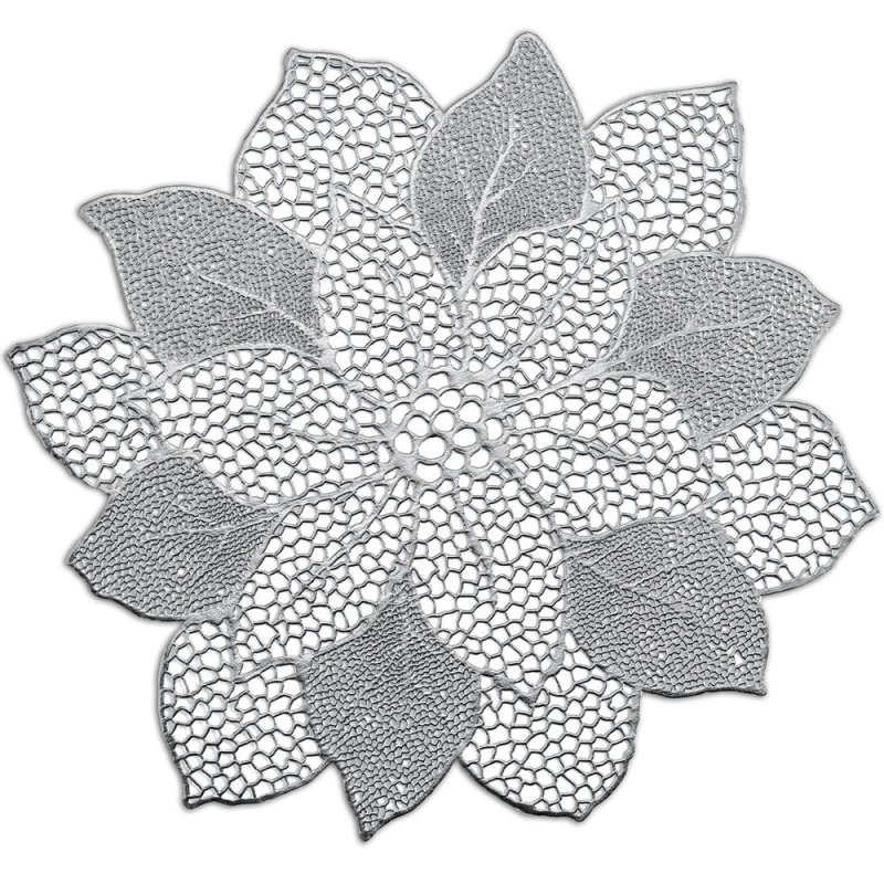 Zeller Prostírání FLOWER, stříbrná, 43 cm stříbrná