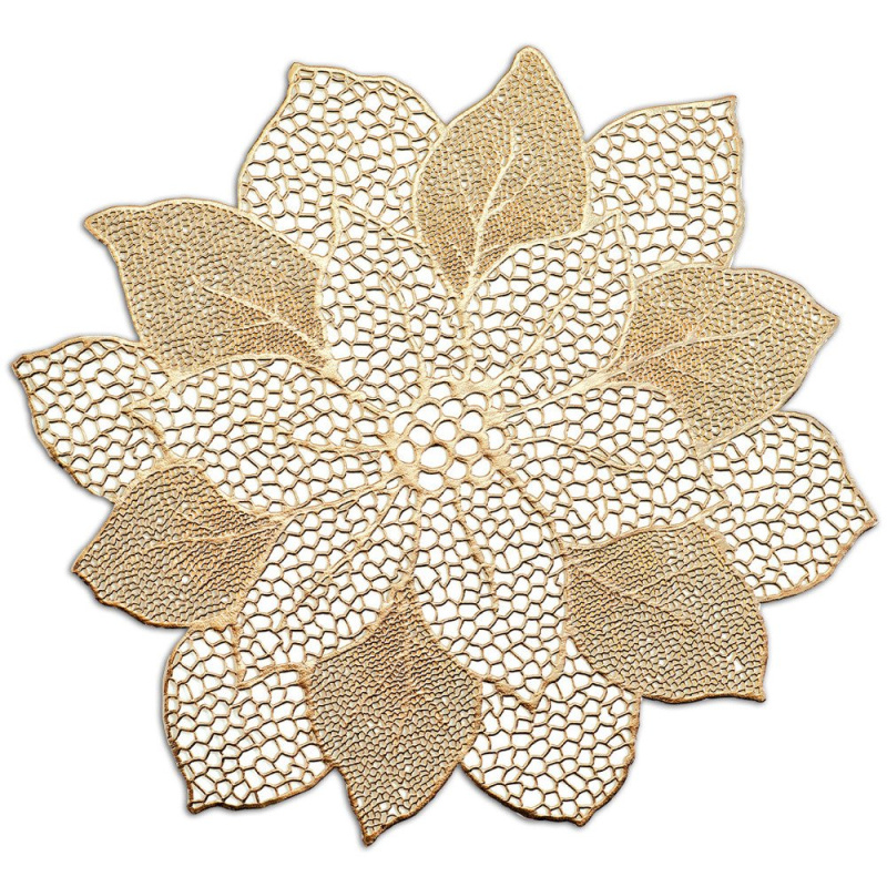 Zeller Prostírání FLOWER, zlatá barva, 43 cm zlatá