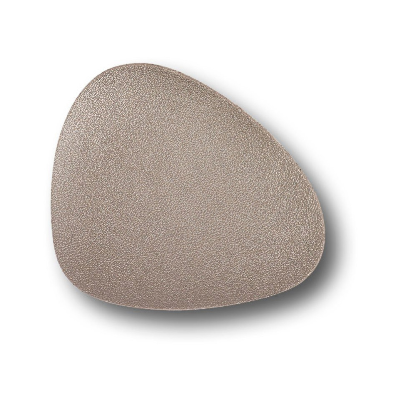 Podtácky, 6ks, ze syntetické kůže, 10 x 12 cm, metallic taupe, ZELLER hnědá
