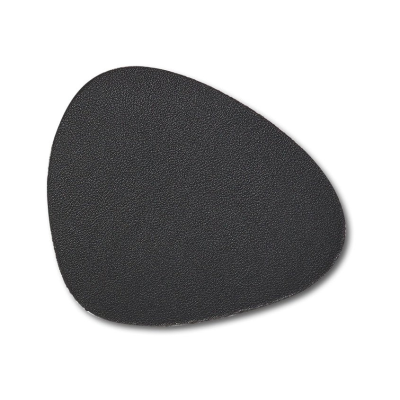 Podtácky, 6ks, ze syntetické kůže, 10 x 12 cm, černé, ZELLER černá