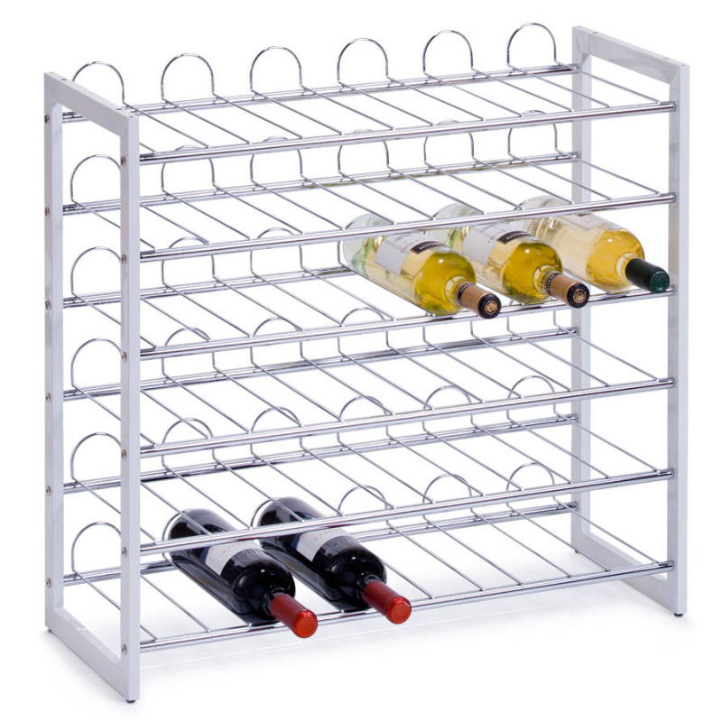 Kovový stojan na víno, alkohol, láhve, ZELLER 27360 stříbrná