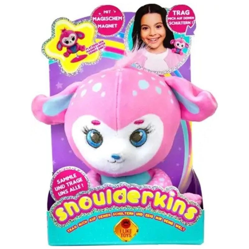 Plyšové zvířátko na rameno Pinky Shoulderkins - 1 kus