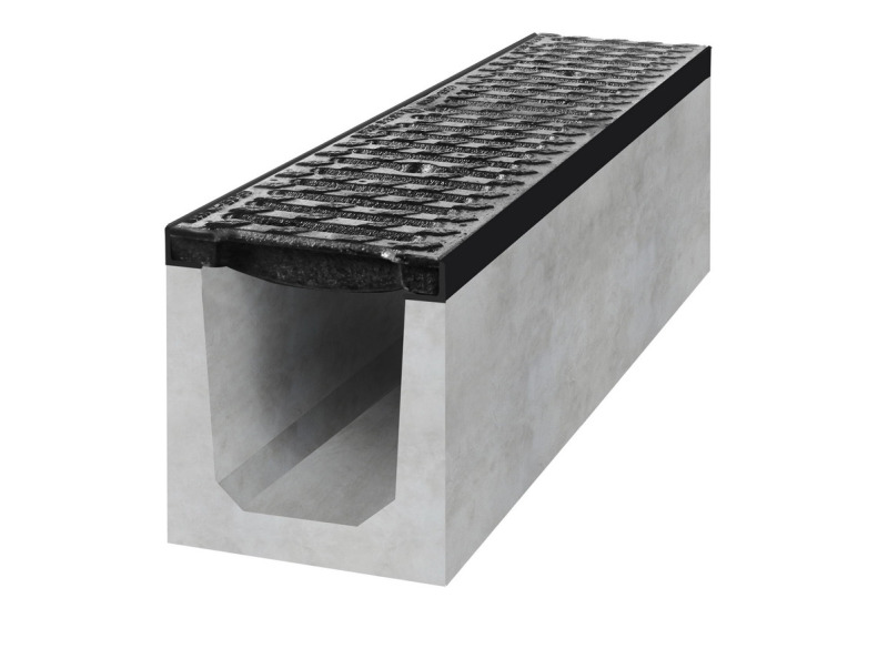 Gutta Spádový betonový žlab D400 s litinovou mříží, 13 / 1000 x 200 x 250 mm