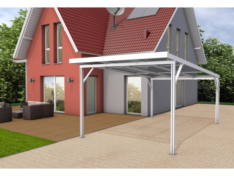 Přístřešek na auto Carport Premium PC, 3,094 x 5,62 m, bílá / opál GU4296218X